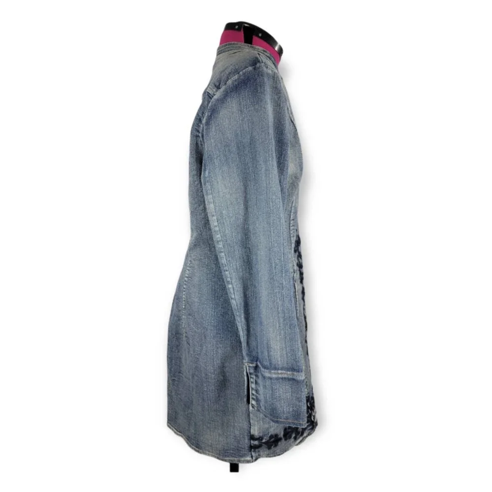 OSO Casual Denim Jacket.Embroidered Large. longsleeve. - Picture 3 of 6